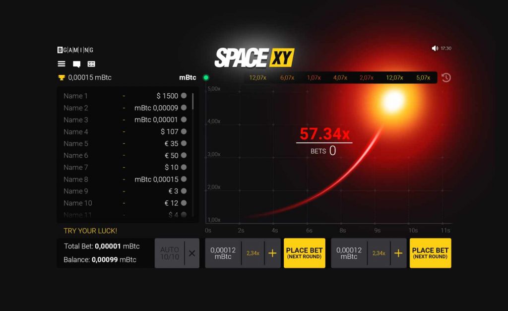 Space XY boasts an autospin and auto cashout feature